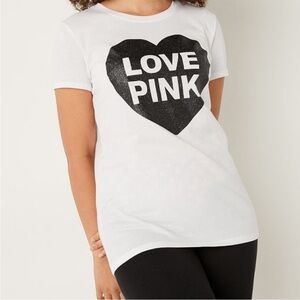 VS PINK KNIT SHORT SLEEVE PERFECT TEE SHIRT WHITE XXL NIP